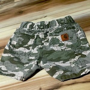 9 month carhartt camo shorts